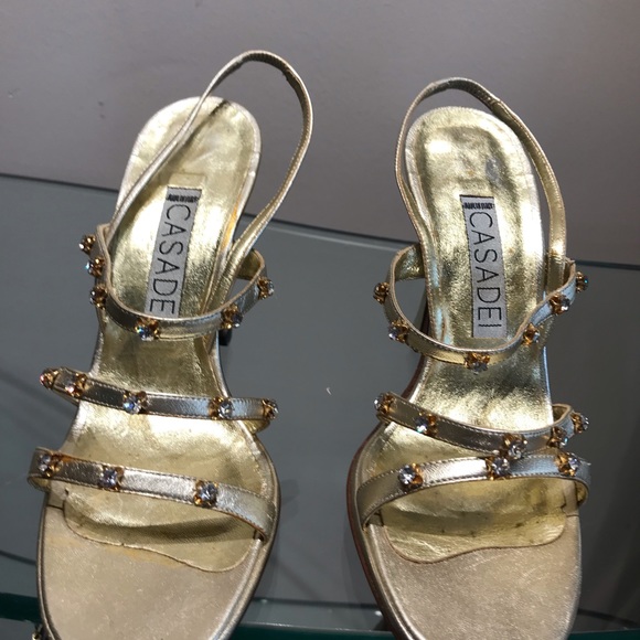 Casadei hi heel sling back with rhinestone - Picture 3 of 4